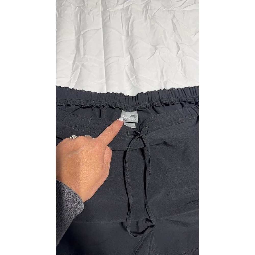 Champion Mens Black Athletic Shorts Large Elastic Waist Drawstring Workout Gym